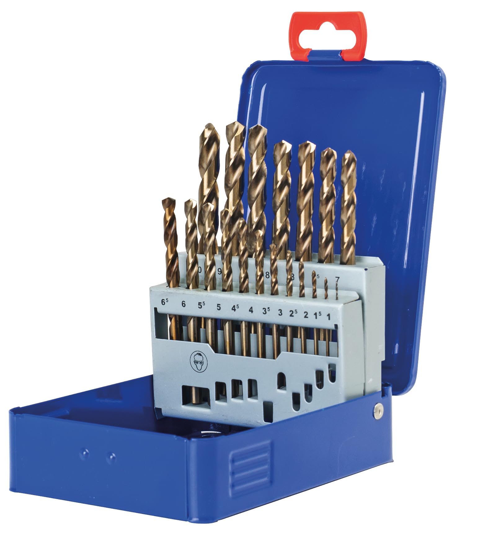 SW Stahl Juego de Brocas Helicoidales, HSS-E Co5, 1-10 mm, 19 Piezas 80619L | Brocas de acero aleado con cobalto para perforaciones precisas, resistentes al calor, caja de metal de 1 a 10 mm