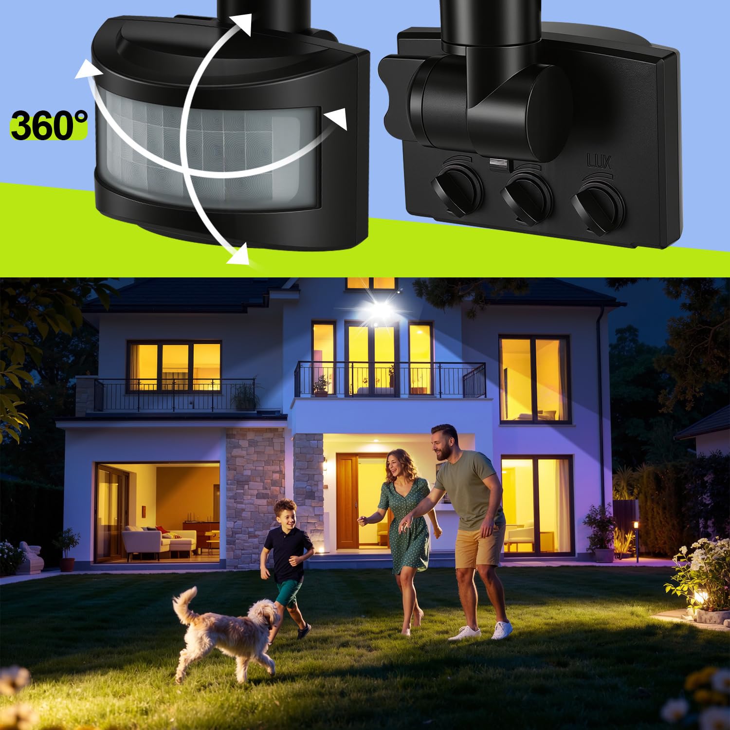 LED Strahler mit Bewegungsmelder Außen, 4 Stücke 50W 4000LM 6000K Kaltweiß Superhell LED Fluter, IP66 Wasserdicht Fluter für Outdoor Garten Innenhöfe (kein Stecker)