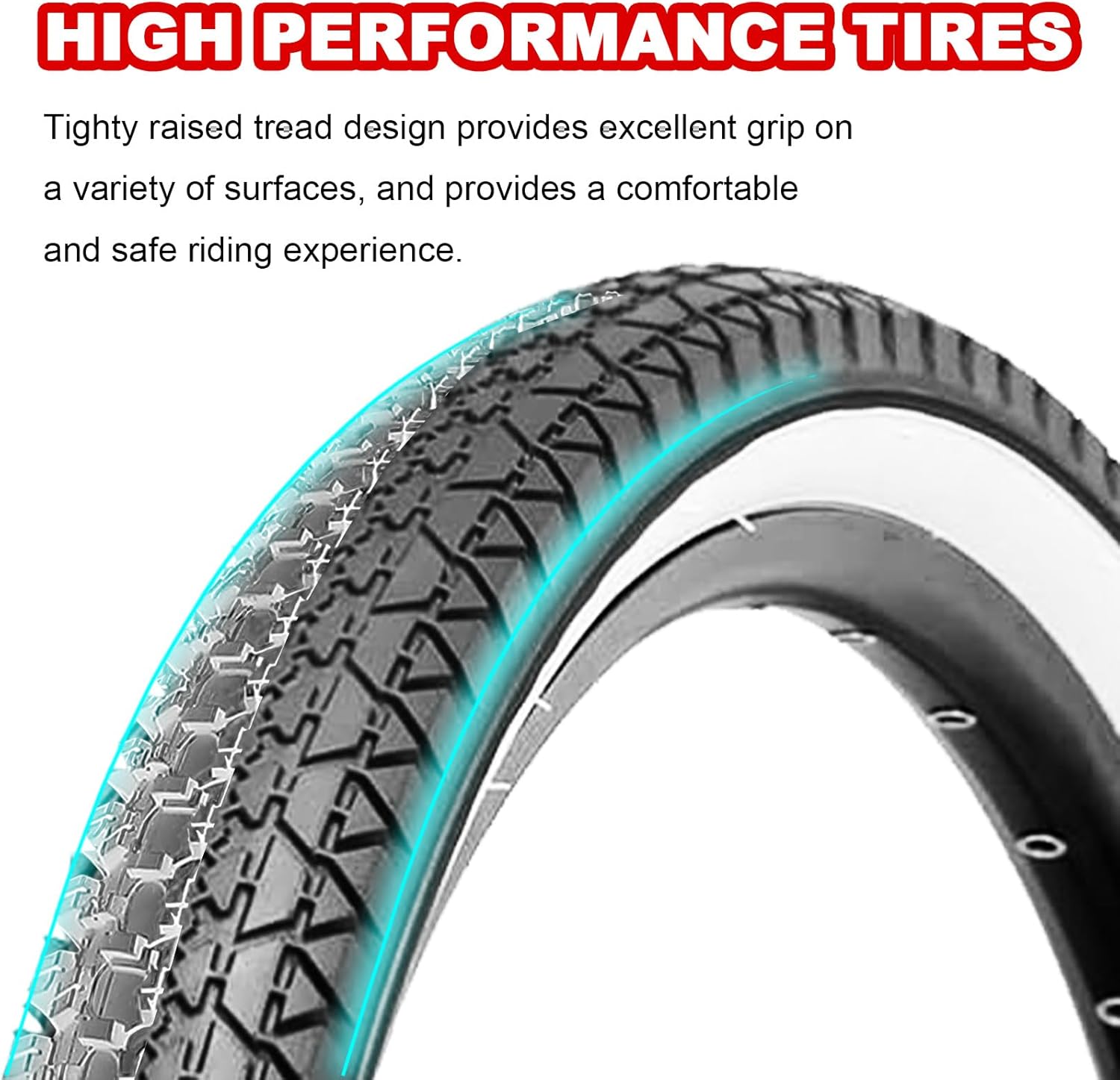 2-Pack 26x2.125 Cruiser Bike Tires, Folding Replacement Tires for Beach Cruiser and Urban Commuting Bicycle