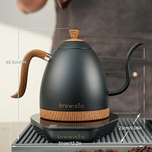 Miniatura 2 de Brewista Artisan - Hervidor eléctrico de cuello de cisne, caldera de agua con panel LCD, control preciso de temperatura, ebullición rápida y ajustes