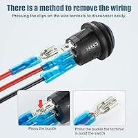 Vista 3 de Panel de interruptor marino impermeable, interruptor basculante de palanca de 4 bandas con punto redondo de 12 V CC iluminado 20 A 3 pines SPST