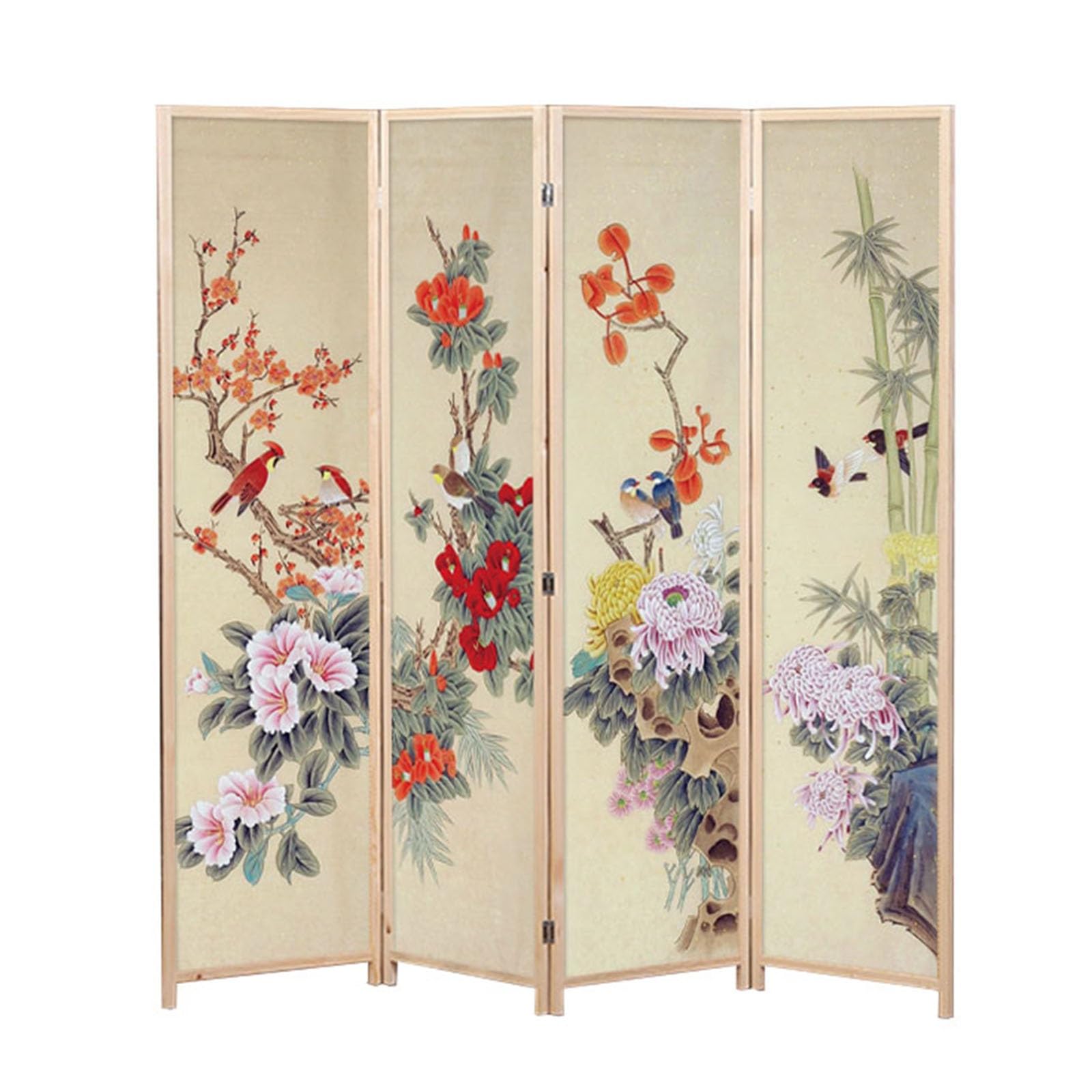 Paravent en bois style chinois haut panneau de séparation robuste pour grand salon