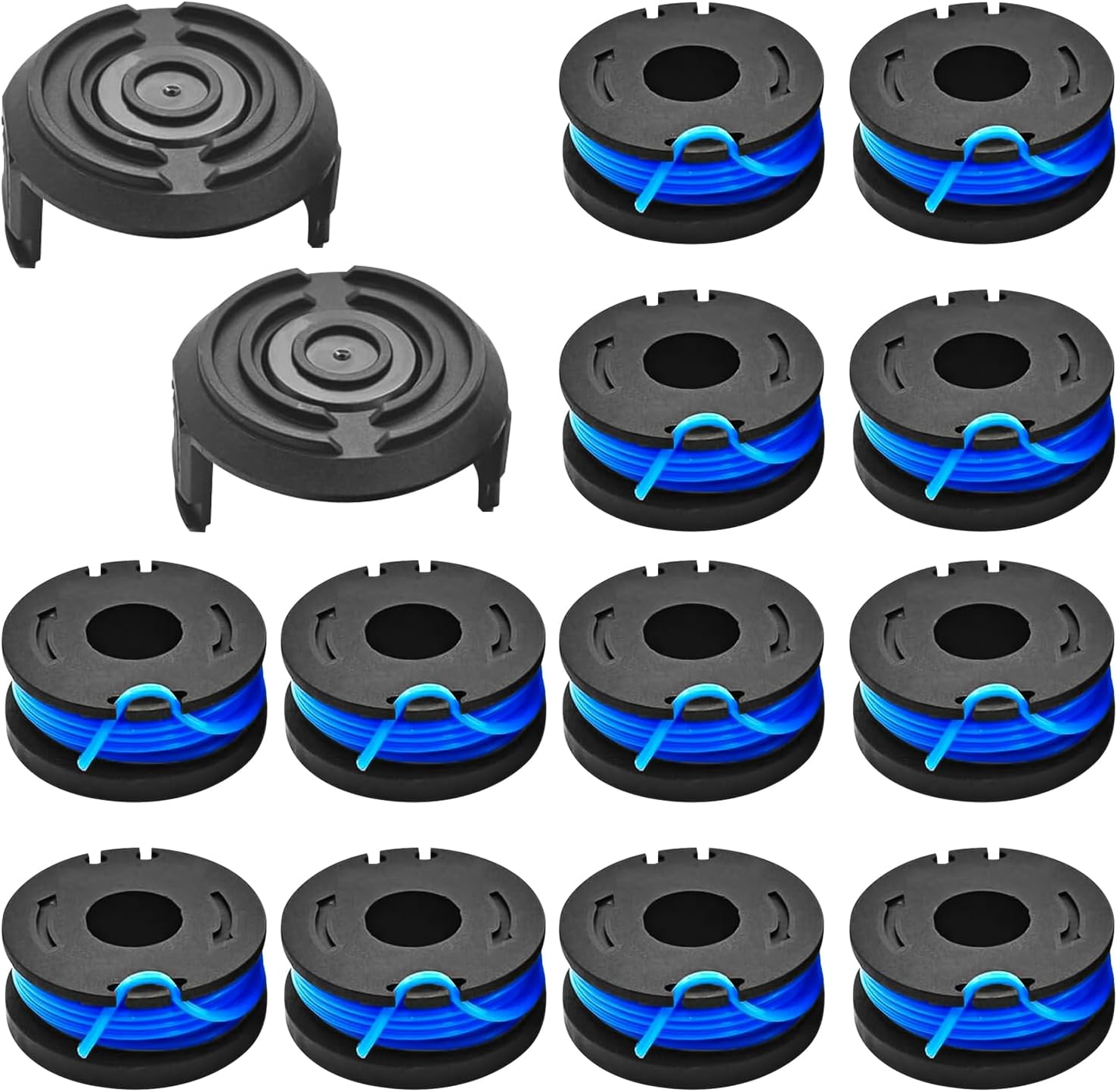 String Trimmer Spool Fit for Harbor Freight Bauer 19115C-B 20V, 0.065" 10FT String Trimmer Replacement Spool Line (12 Spools+2 Cap)