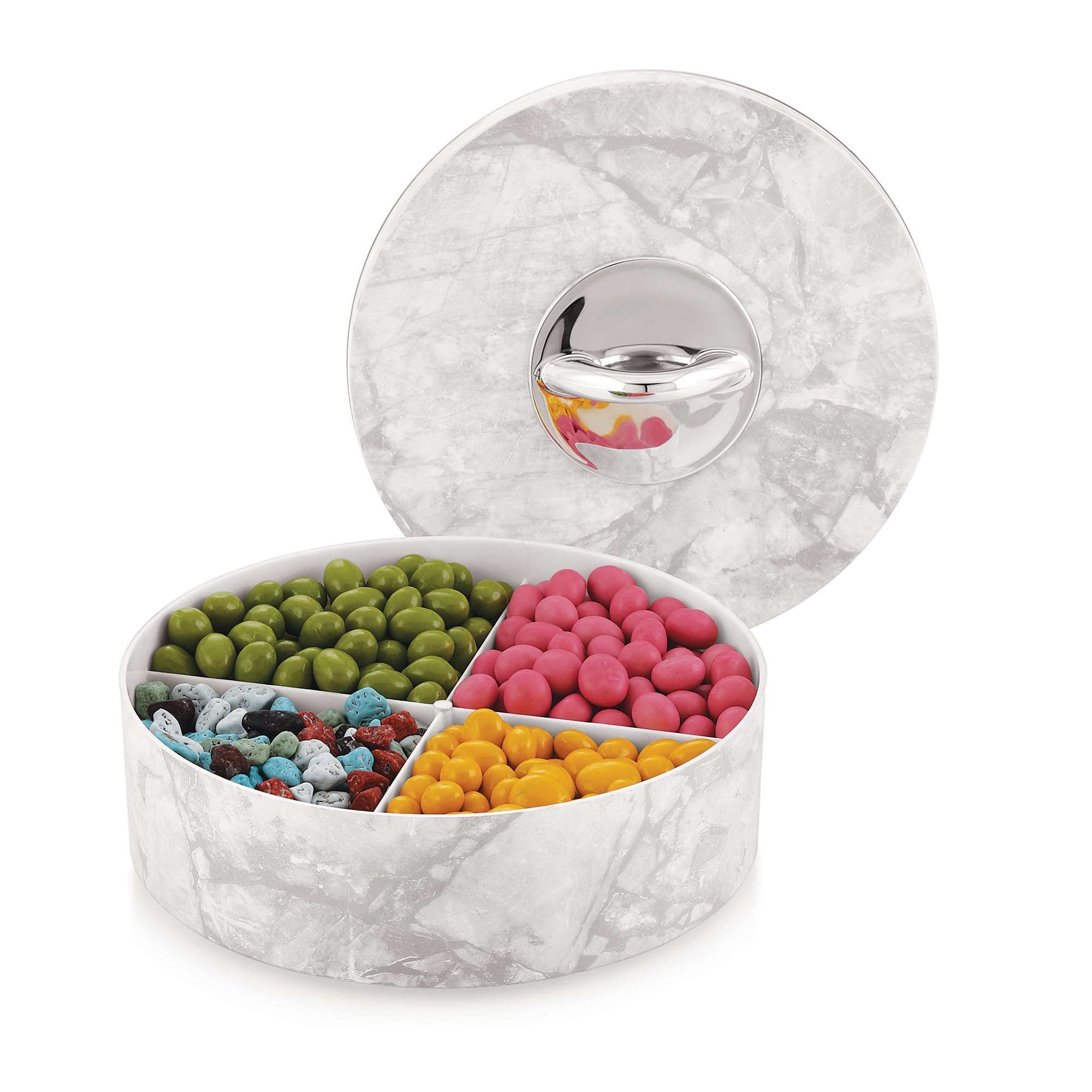 LUCIDO Berry 4 Compartment Airtight Dry Fruit Box Container Set for Gift with Lid (Big, White) (B0DCS68H51) Amazon Price History, Amazon Price Tracker