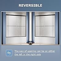 Vista 117 de SUNNY SHOWER B020, puertas de regadera deslizantes sin marco (56 - 60 x 72 pulgadas), cristal de 1/4 pulgada, acabado cromo