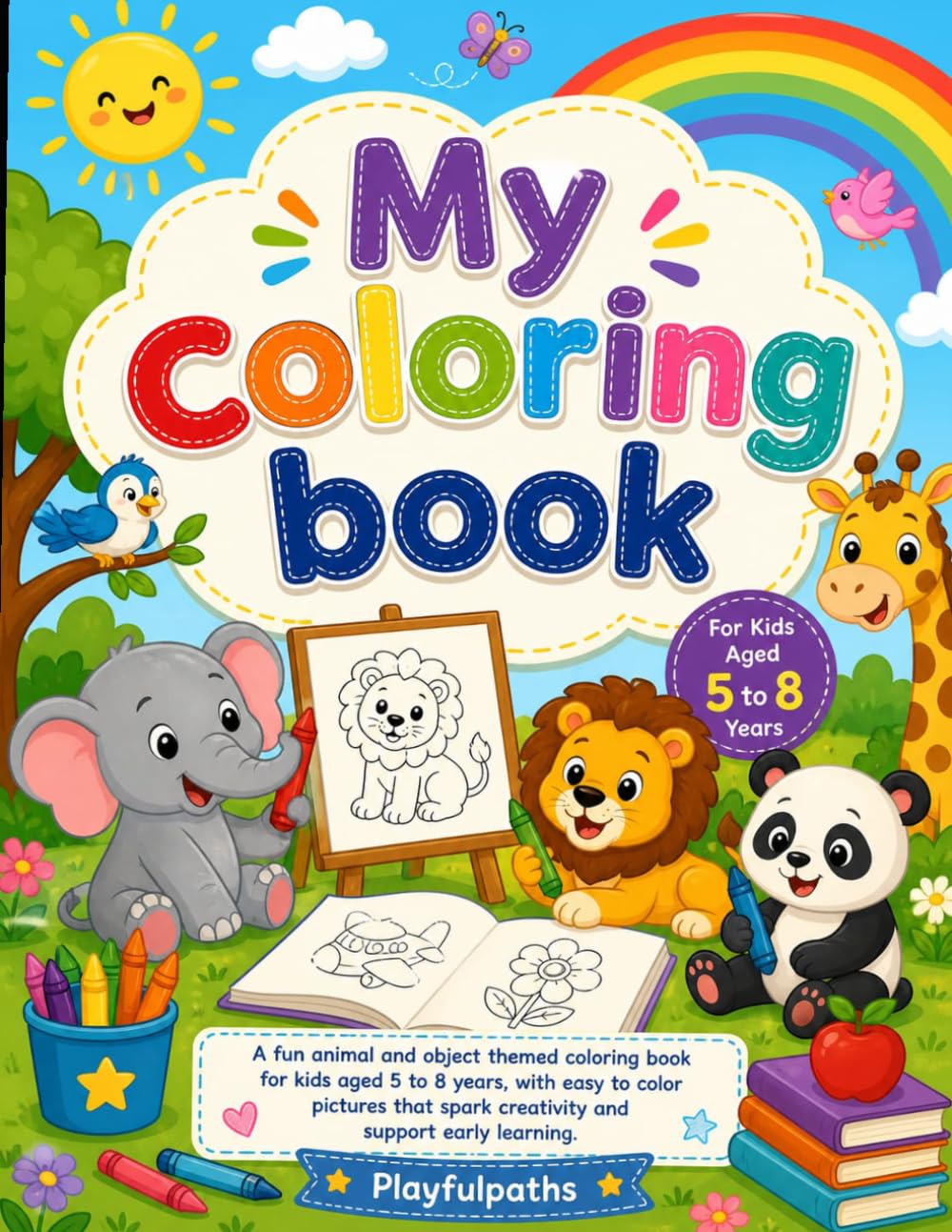 My Coloring Book for kids: Fun Animal & Everyday Objects Coloring Book with Easy, Bold Designs for Creativity and Learning