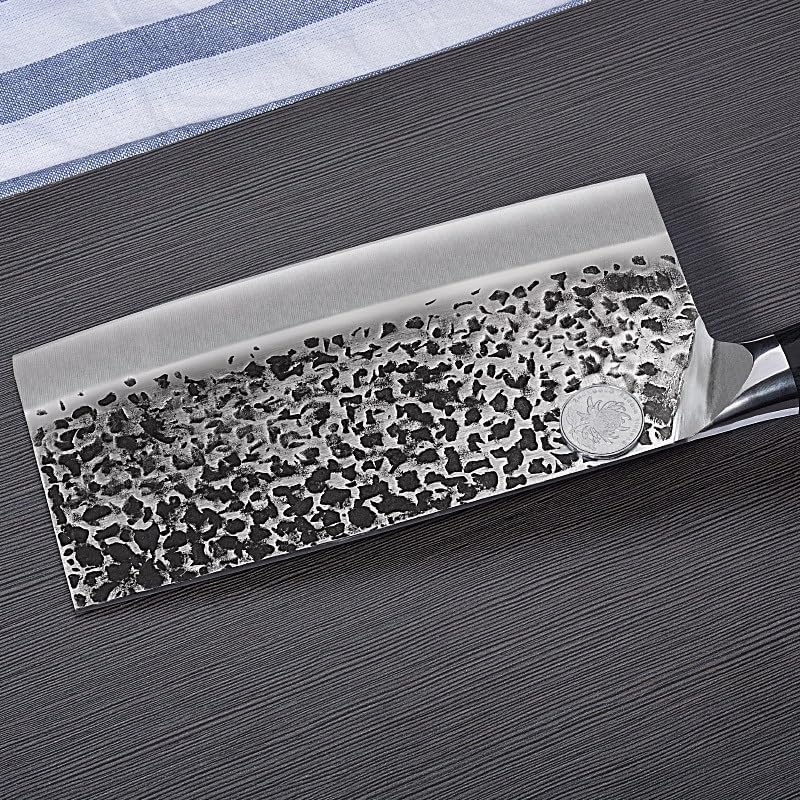 Meat Cleaver,Cleaver Knife Kitchen Bone Chopping Cleaver Knives 8Inch 5Cr15 Stainless Steel Sharp Blade Forged Chinese Cleaver Meat Vegetable Slicing Knife