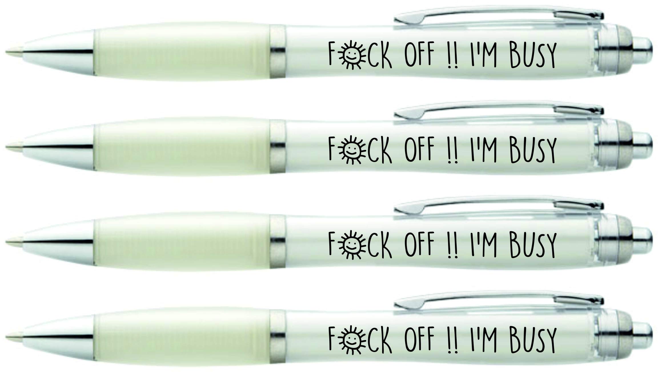 printedproducts Fun Gift Joke Pens x 4 FUCK OFF, I'M BUSY