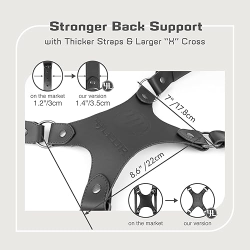 Miniatura 8 de Leather Dual Camera Harness Strap for Photographers,Adjustable Shoulder Crossbody Padded Harness for DSLR SLR