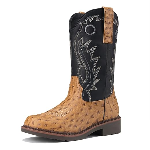 Rollda Boys Cowboy Boots Kids Western Boots Square Toe Girls Cowgirl Boots for Toddler/Little Kid/Big Kid