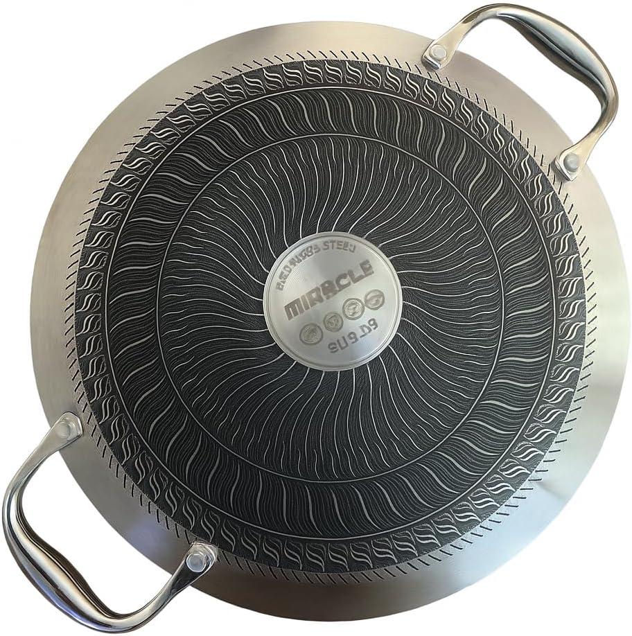 MIRACLE Traditional Roti Tawa 12 Inch (30 cm) Cast Iron Griddle Pan 2.3mm Balanced Thickness Honeycomb Textured Surface Medium Heat Recommended Chapati Tortilla Flatbread Gas Stove Compatible - Image 2