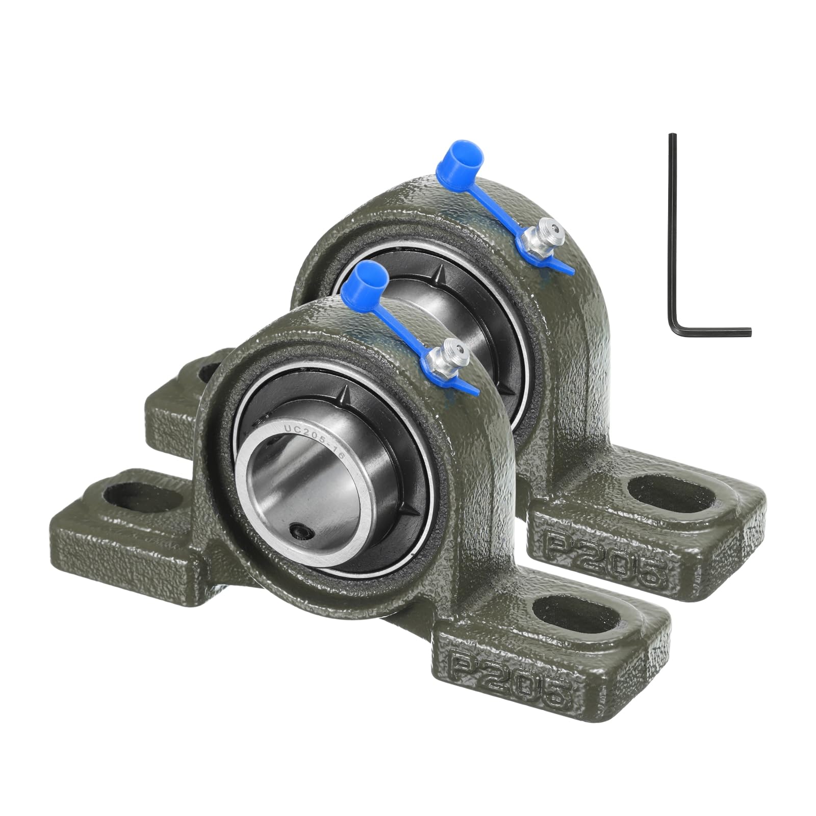 QUARKZMAN 2 Pz Cuscinetti a blocco a Cuscino UCP205-16 Diametro Interno 1 Pollice Auto-Allineanti, Base in Ghisa Massiccia Montata Cuscinetti in Acciaio al Cromo