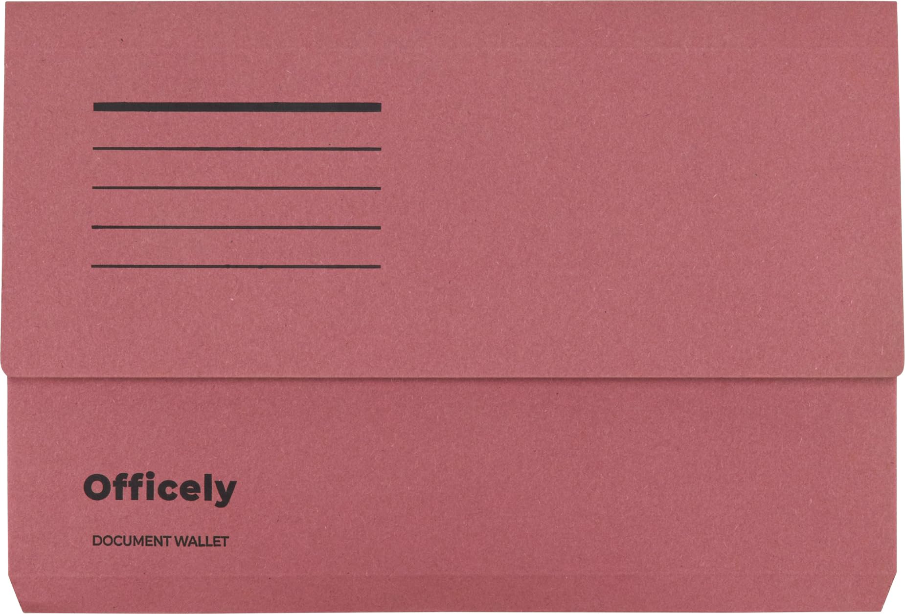 Officely Foolscap Document Wallets 285gsm, (Box of 50) (50, Red)