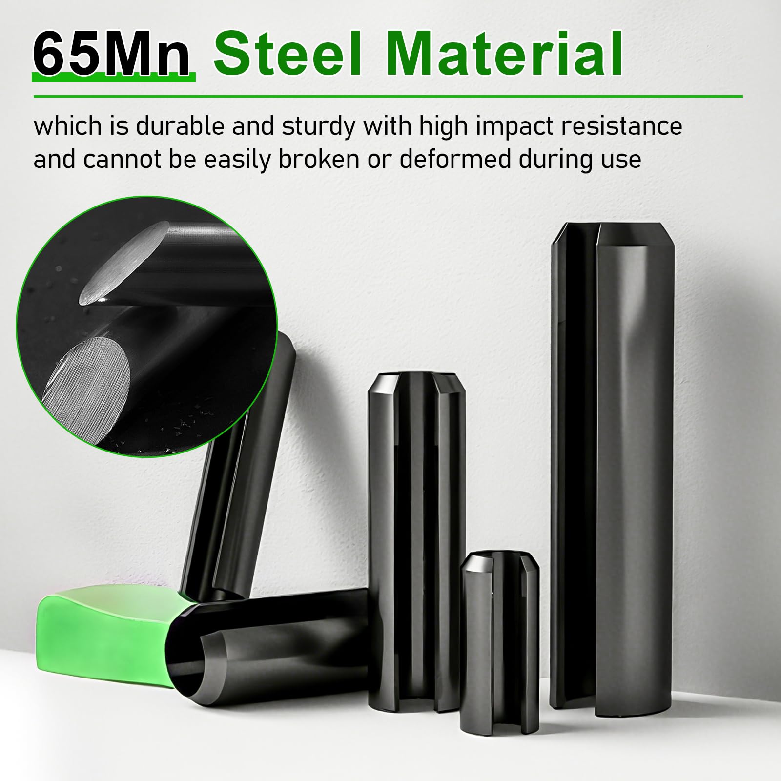 322pcs Roll Pins Assorted,Black Slotted Hollow Metal Split Dowel Tension Spring Pin for Home Machine Fastener - Image 4
