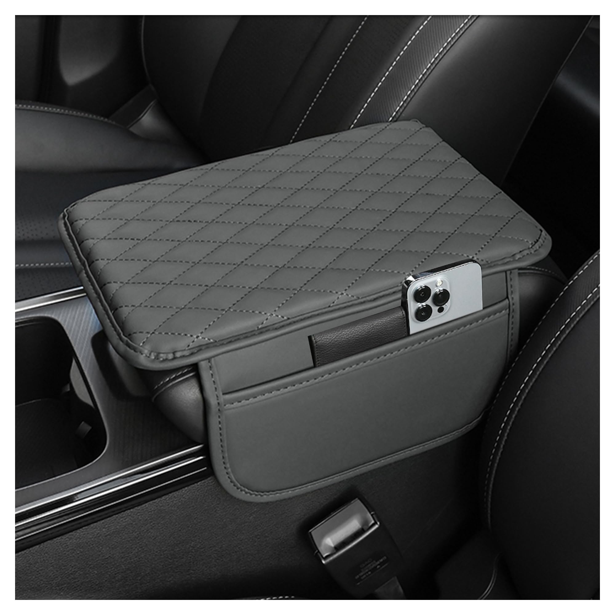 Tryagat Centre Console Armrest Cover for Mercedes Benz S-Klasse Limousine W222 I 2013-2017, Memory Foam Comfortable Centre Console Pad,ergonomic Non-slip Durable Slow-rebound,Grey