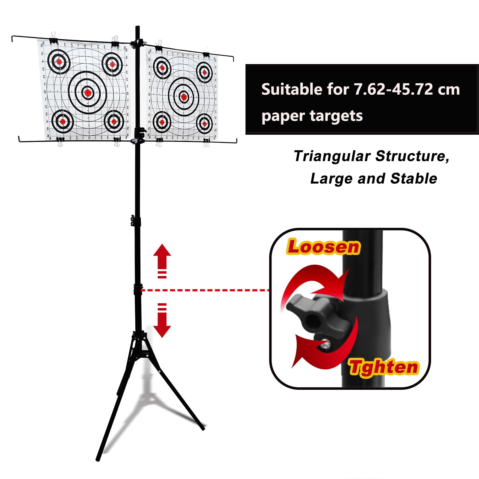 Atflbox Soporte Ajustable para Dianas de Papel - 10 Piezas para Uso al Aire Libre, Airsoft y Airgun