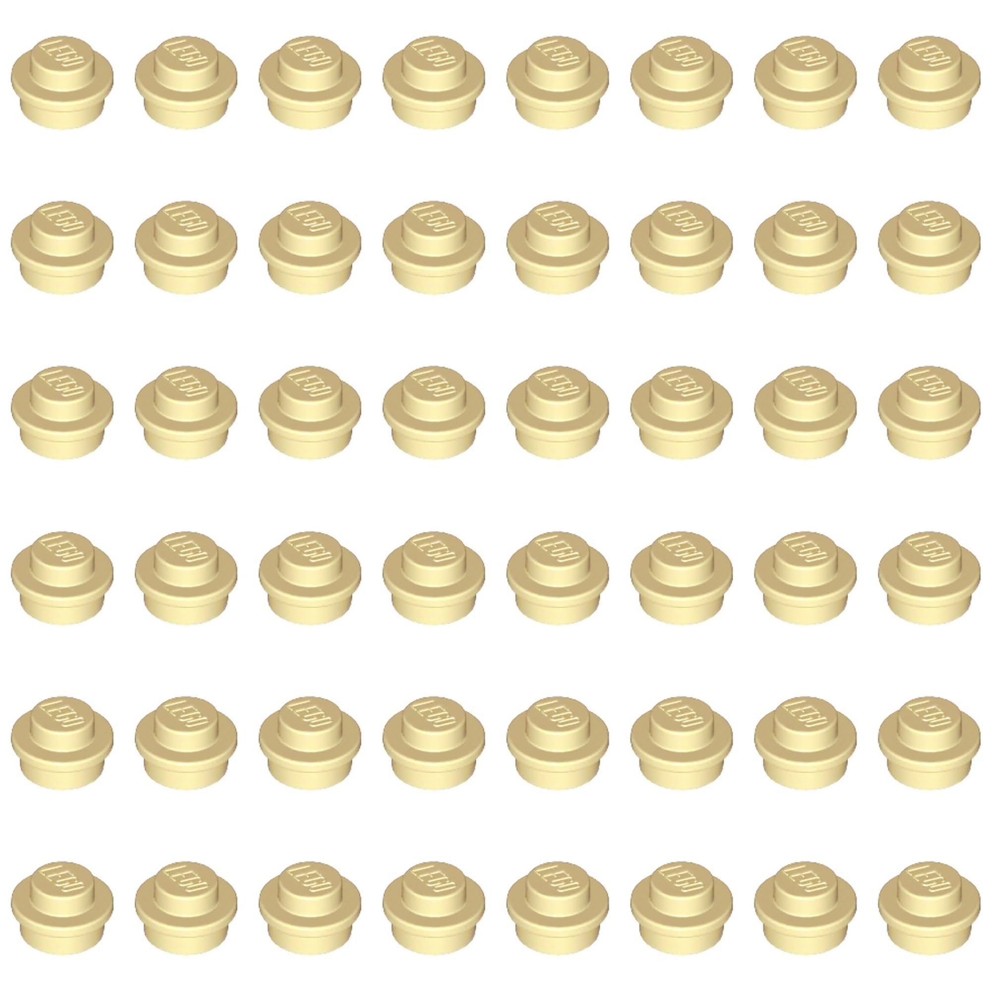 LEGO Plate, Round 1 x 1, Part 4073 (Tan, 100, Bricks)
