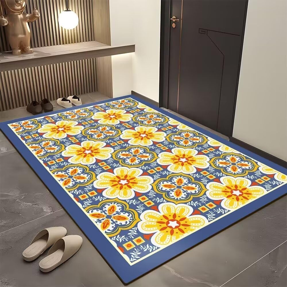Tapis chambre lavable et anti-glisse 200x260cm idéal pour entrée et espace de jeu