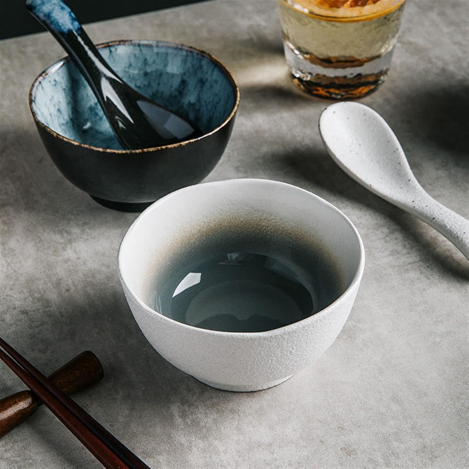 Bowls for Kitchen Rice Bowl, Ceramic Square Bowl, Creative Eating Porcelain Bowl (Color : H) (A)