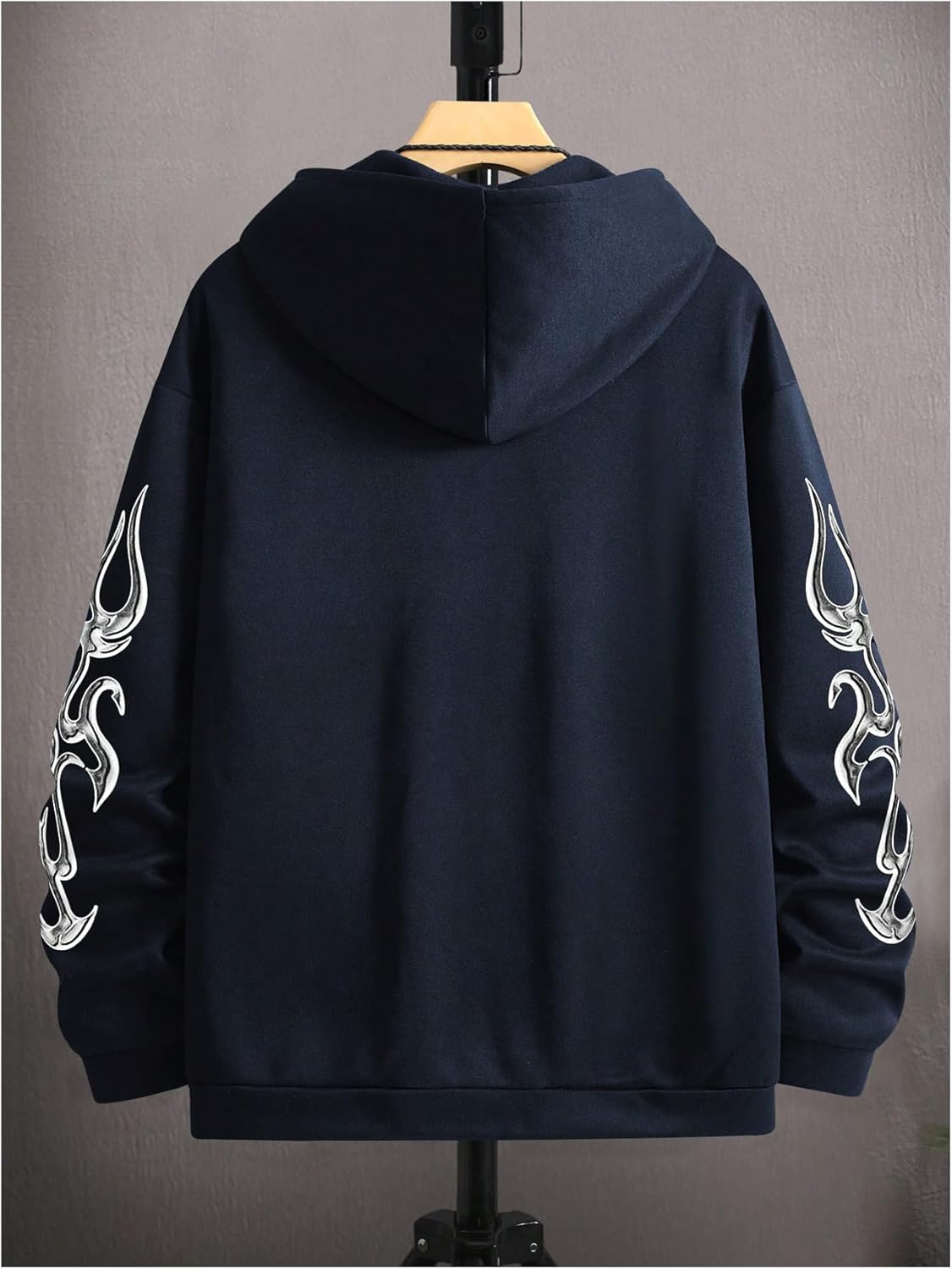 GORGLITTER Men's Y2K Graphic Zip Up Hoodies Streetwear Designer Baggy Pullover Hooded Sweatshirts Jacket