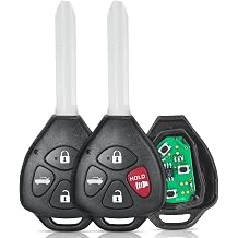 Beefunny 315MHz 4D67 Chip Upgraded Flip Remote Car Key Fob 4 Button for Toyota Camry Corolla Matrix Sienna Solara, for Pontanic Vibe GQ43VT14T 2