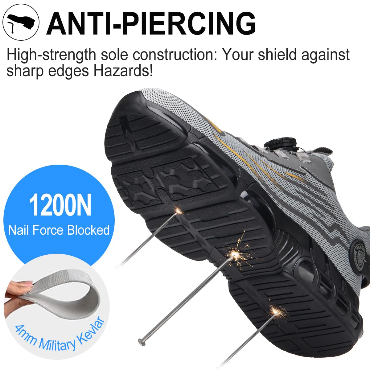 Zapatos de Seguridad para Hombre Mujer Zapatillas de Trabajo Ligero Zapatos de Trabajo Calzado de Seguridad con Punteras de Acero Transpirable Antideslizante 38-46 EU