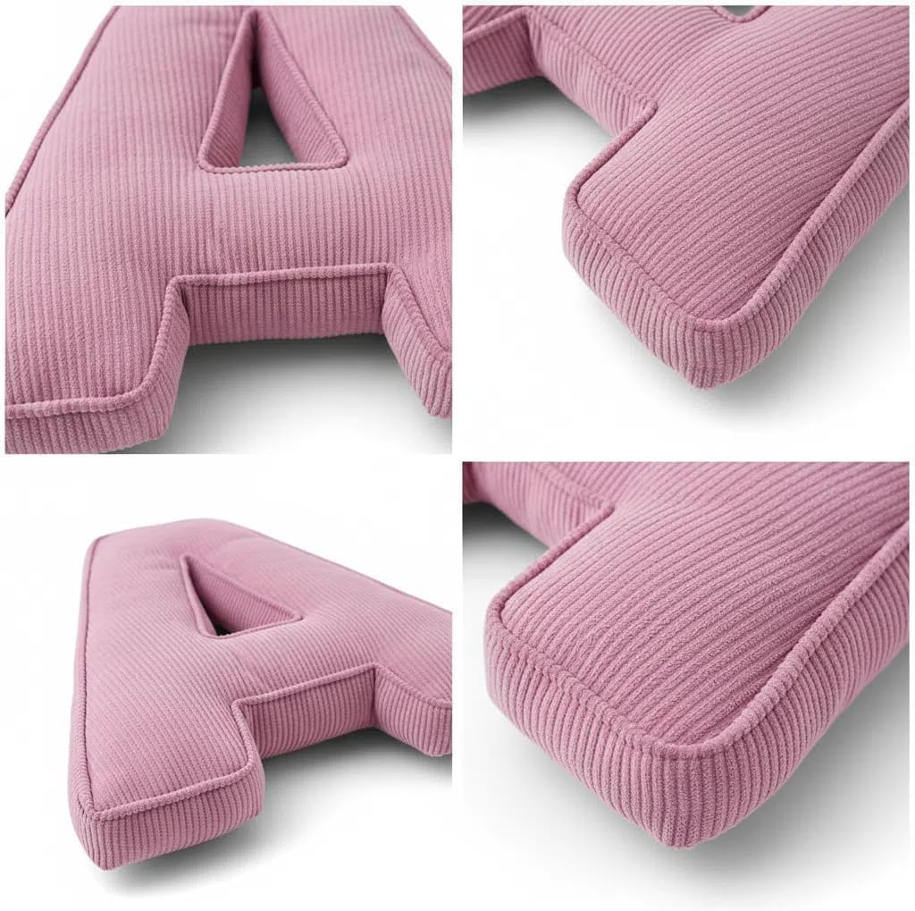 Letter Plush Pillows, 16"×14" Letter Hugging Throw Pillow, Decorative Throw Pillows for Bed Couch, Letter Pillows English Alphabet A to Z for Sofa Bedroom Living Room Decoration (V)