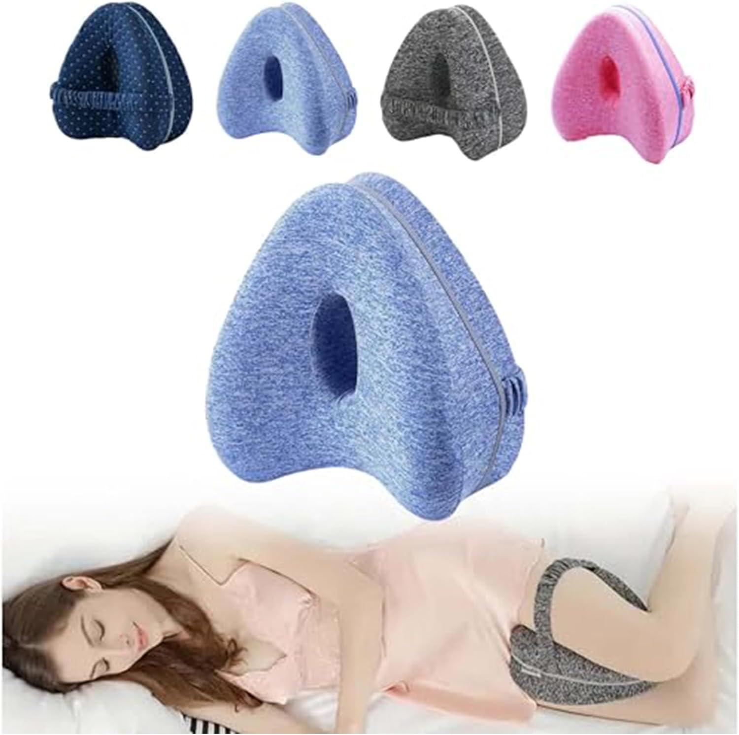 Alignment Pillows for Side Sleepers Hip Alignment Pillow Relieve Hip Pain & Sciatica, with Adjustable Strap, for Sleeping, Suitable for Relieving Leg, Back, Knee (Pink)