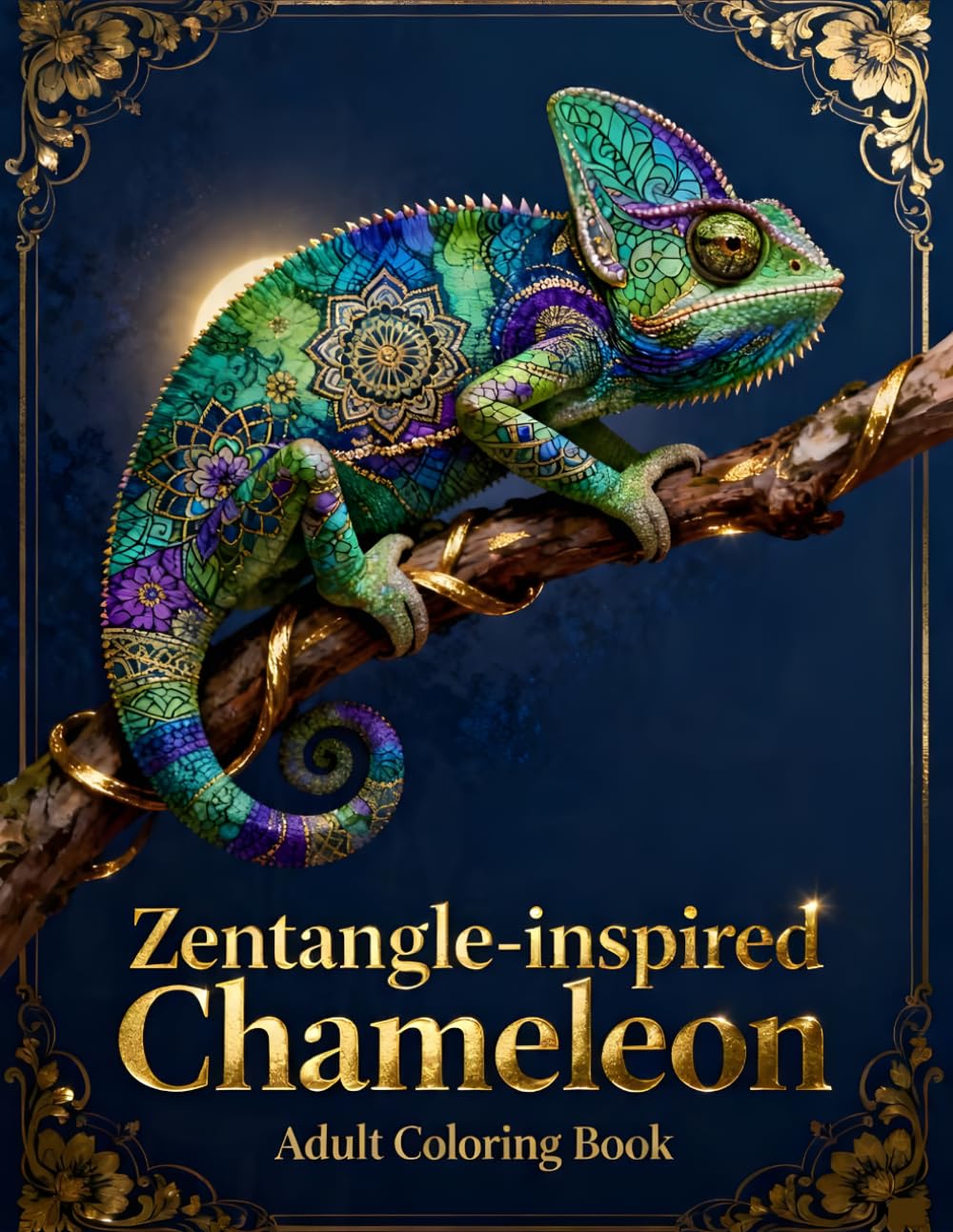 Zentangle Chameleon: A Magical Adult Coloring Book of Intricate Patterns & Vibrant Designs: Relaxing and Stress-Relief Coloring Pages Inspired by Nature, Mandalas, and Exotic Art