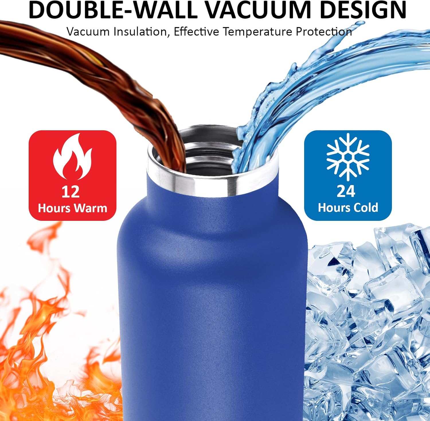 Termisk flaska, 500 ml, vattenflaska för barn, BPA-fri, vattenflaska med sugrör, läckagefri, vattenflaska i rostfritt stål, halvliter flaska, Doble Aislamiento, flaskor för skola, Camping, kontor