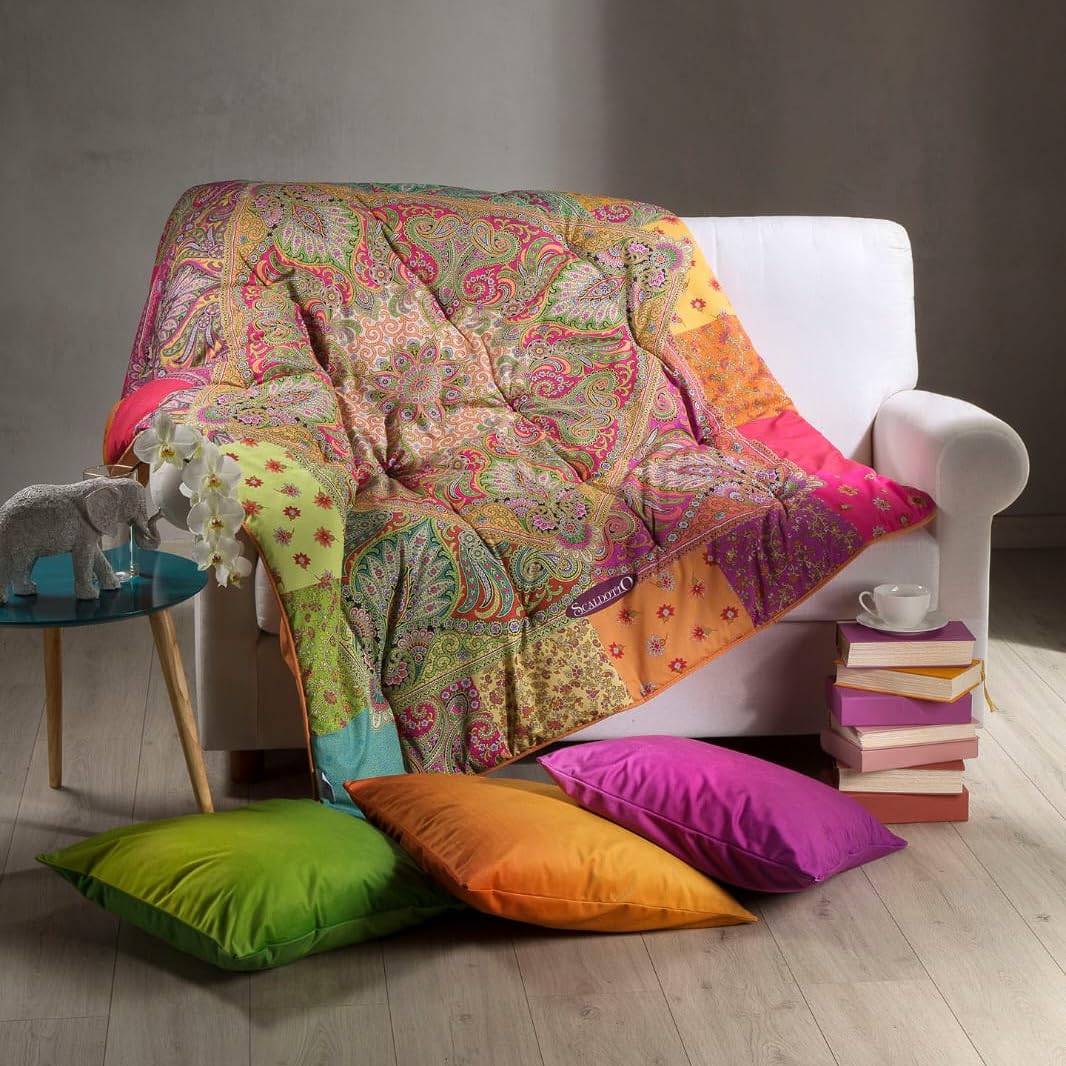 Caleffi Plaid imobottito SCALDOTTO articolo BOHEMIAN variante CORALLO (BOHEMIAN)