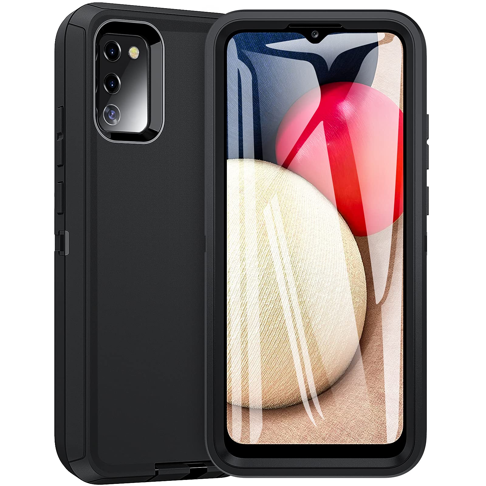 BESINPO for Samsung A02s Case, Galaxy A02s Phone Case Military Grade Drop Defender Protective Case Rugged Shockproof 3 Layer Heavy Duty Bumper Case for Samsung A02s (Without Screen Protector) Black