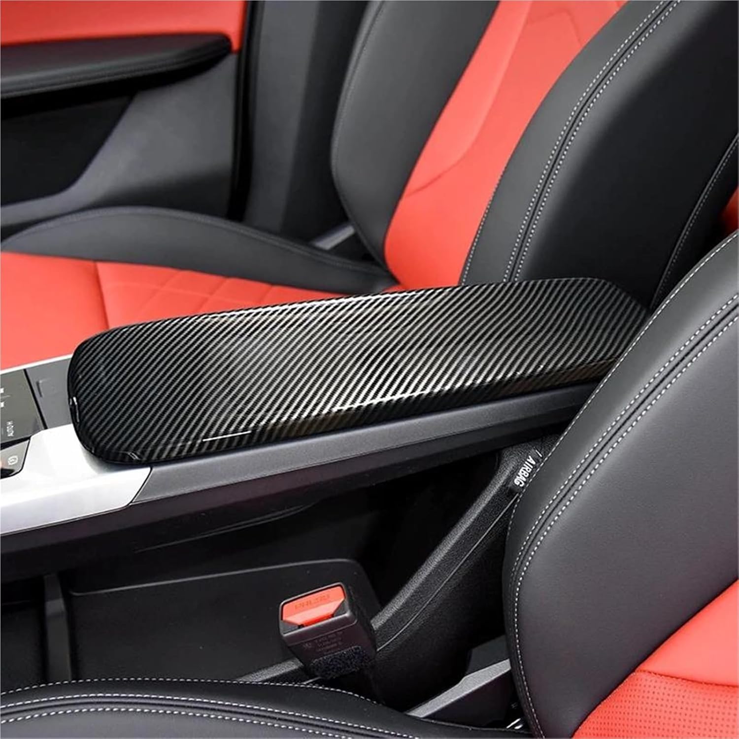 Armrest Box Protective Cover Carbon Fiber Car Center Console Armrest Panel Decorative Cover Sticker for X1 U11 2023 2024