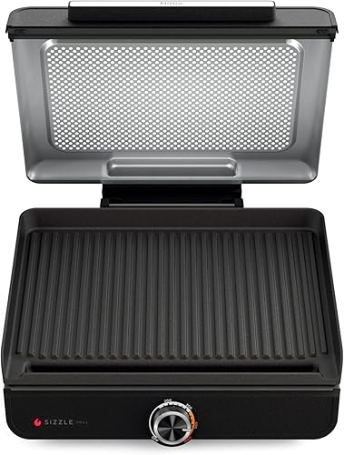 Ninja Sizzle - Parrilla para interiores, GR100 Placa de parrilla antiadherente, plancha eléctrica compacta para filetes, hamburguesas, verduras y