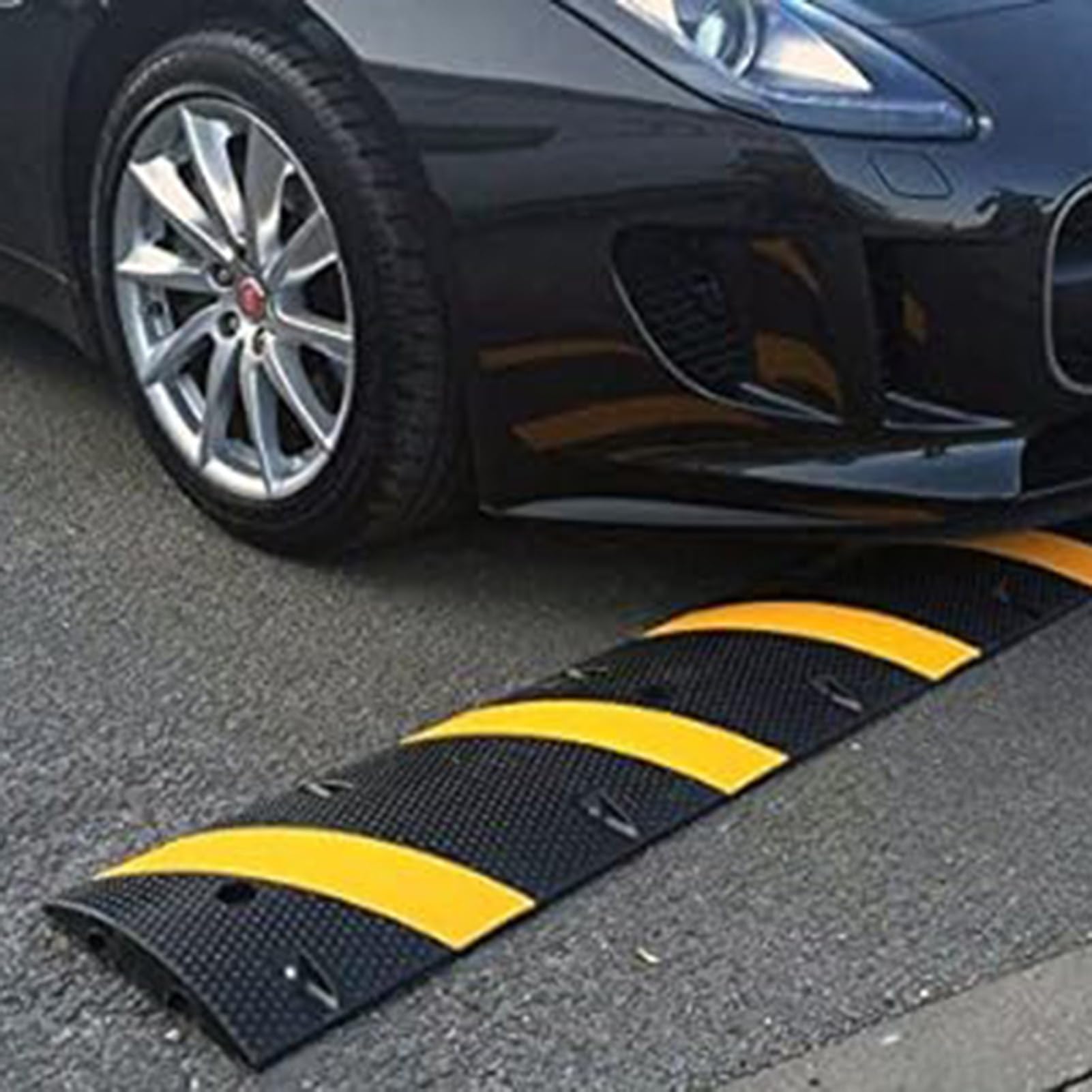 Topes de velocidad, cubierta protectora de goma para cable de velocidad de 2 canales, almohadilla de rampa modular para tráfico de aire libre, protector de manguera de rampa de cable de suelo