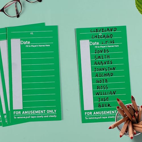 Miniatura 4 de Paquete de 100 tarjetas deportivas de 10 líneas, tarjetas de tira de fútbol Super Bowl de fútbol, 100 tarjetas de béisbol verde sin repetición,