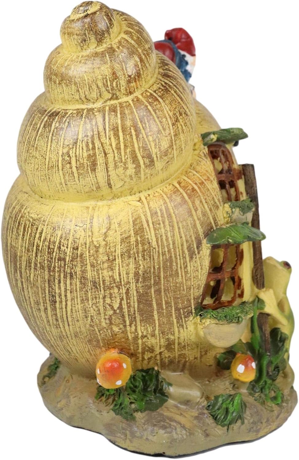 Ebros Gift Enchanted Fairy Garden Helix Snail Mr Gnome and Frog House Cottage Nook Display Figurine 7.5" Tall Miniature Do It Yourself Ideas for Your Home Fantasy Fairies Faes Pixies Gnomes Accessory