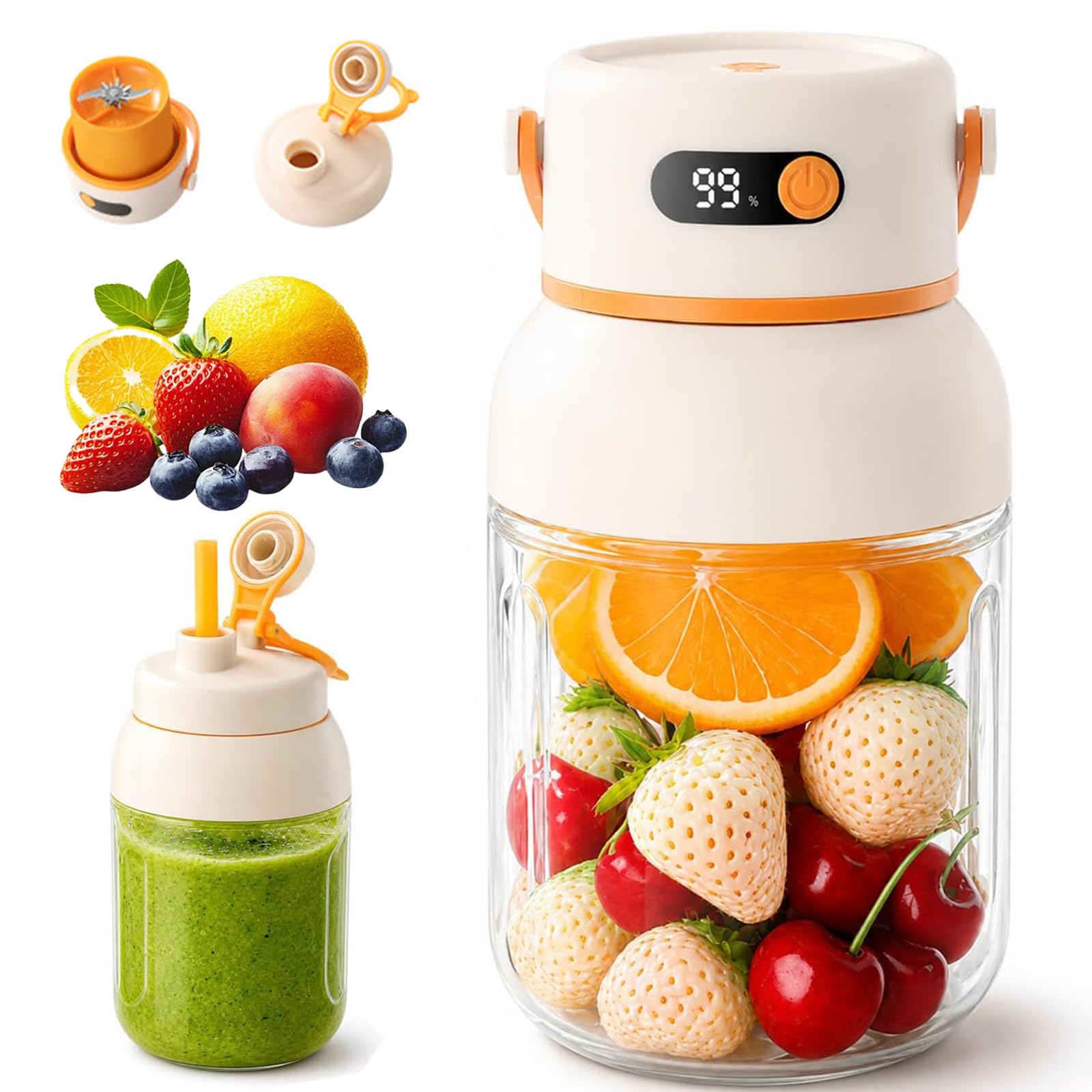 Mini blender portable 800ml pour des smoothies frais au bureau et en voyage