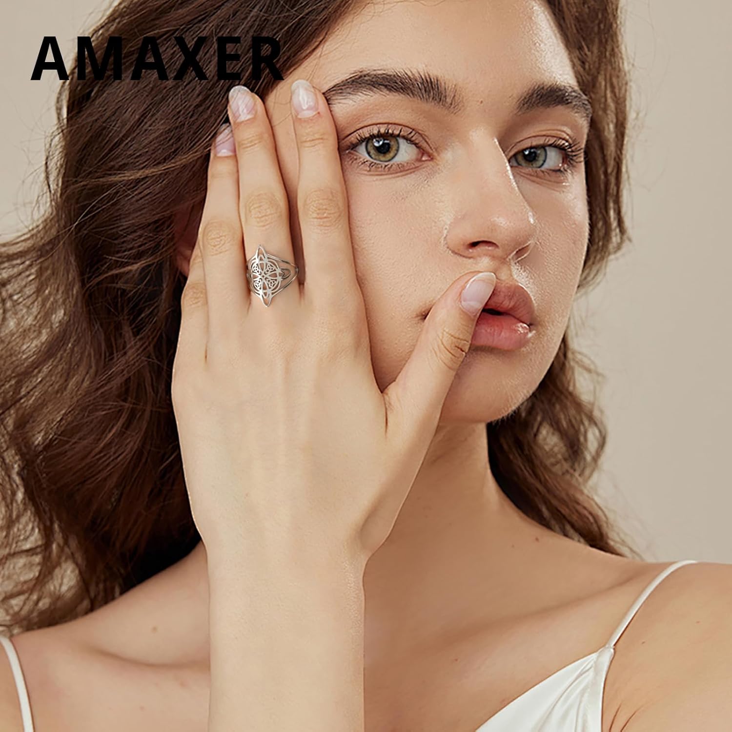 Witch Knot Magic Knot Witch’s Charm Ring for Women Stainless Steel Witchcraft Celtic Knot Amulet Vintage Hollow Out Finger Ring Jewelry Gifts - Image 3