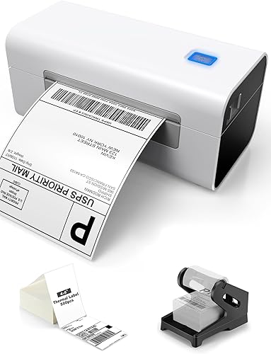 Impresora térmica Bluetooth de etiquetas 4 x 6 con 500 etiquetas térmicas y soporte de etiquetas térmicas, impresora de envío para pequeñas