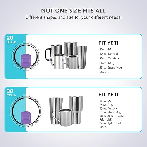 Miniatura 2 de Tapa de vaso de 30 onzas, tapas de repuesto compatibles con vaso YETI de 30 onzas, taza de 14 onzas y taza con popote de 35 onzas, tapas de taza a