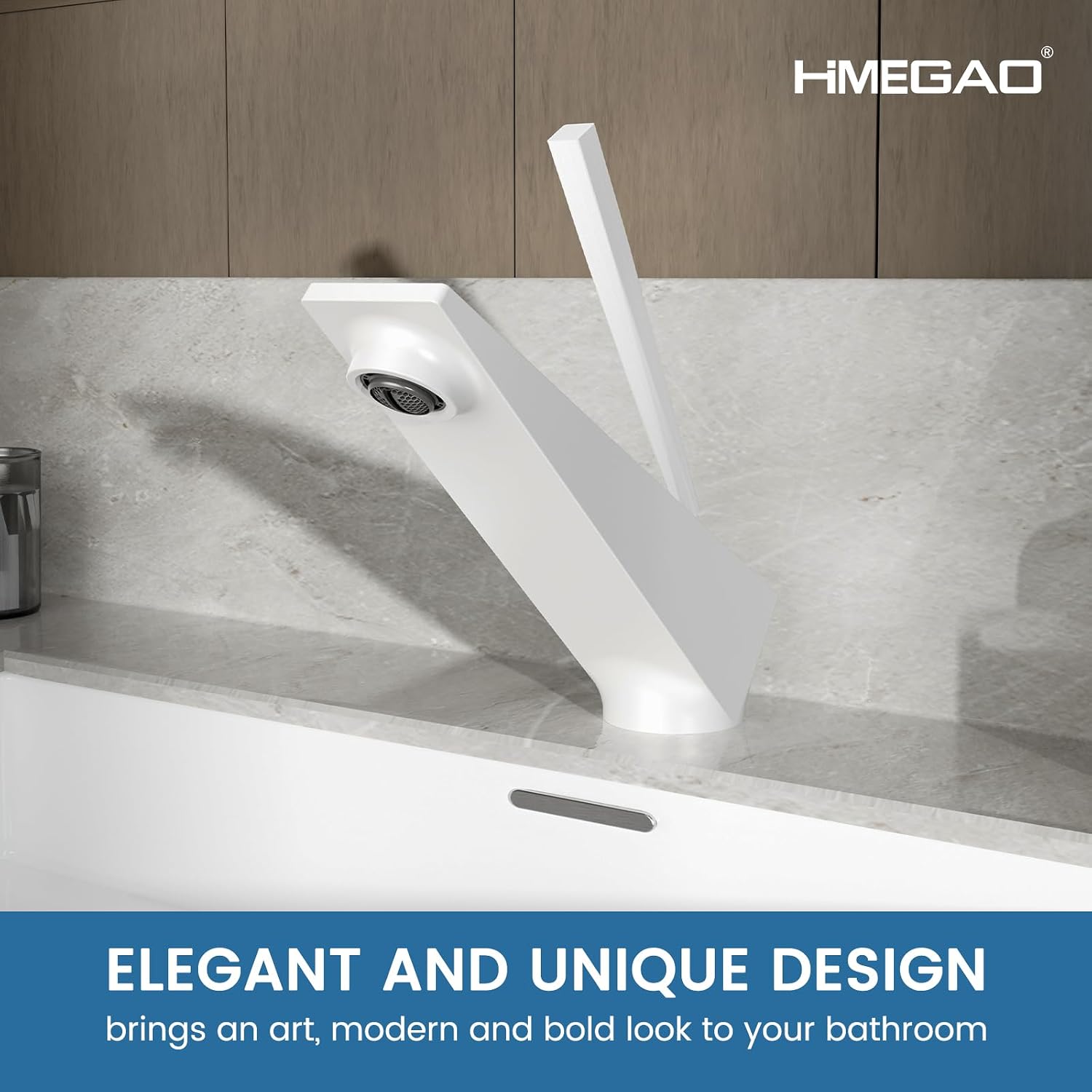 Bathroom Sink Faucet Milky White, Single Handle Brass Sink Faucet with Unique Design, Single Hole Basin Mixer for Lavatory, Vanity, RV, Modern Farmhouse, Suitable for 1 Hole