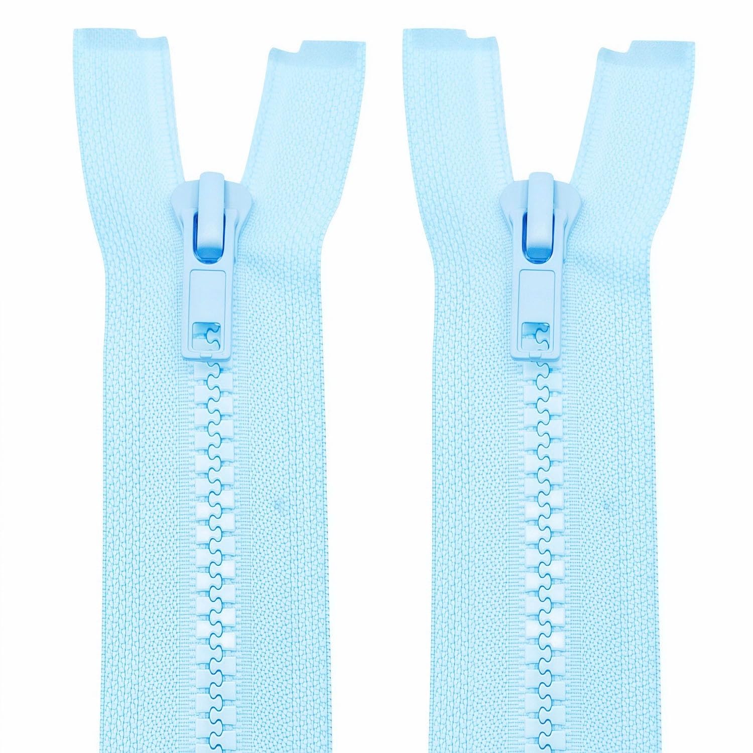 MebuZip 2PCS #5 18 Inch Separating Jacket Zippers for Sewing (Light Blue)