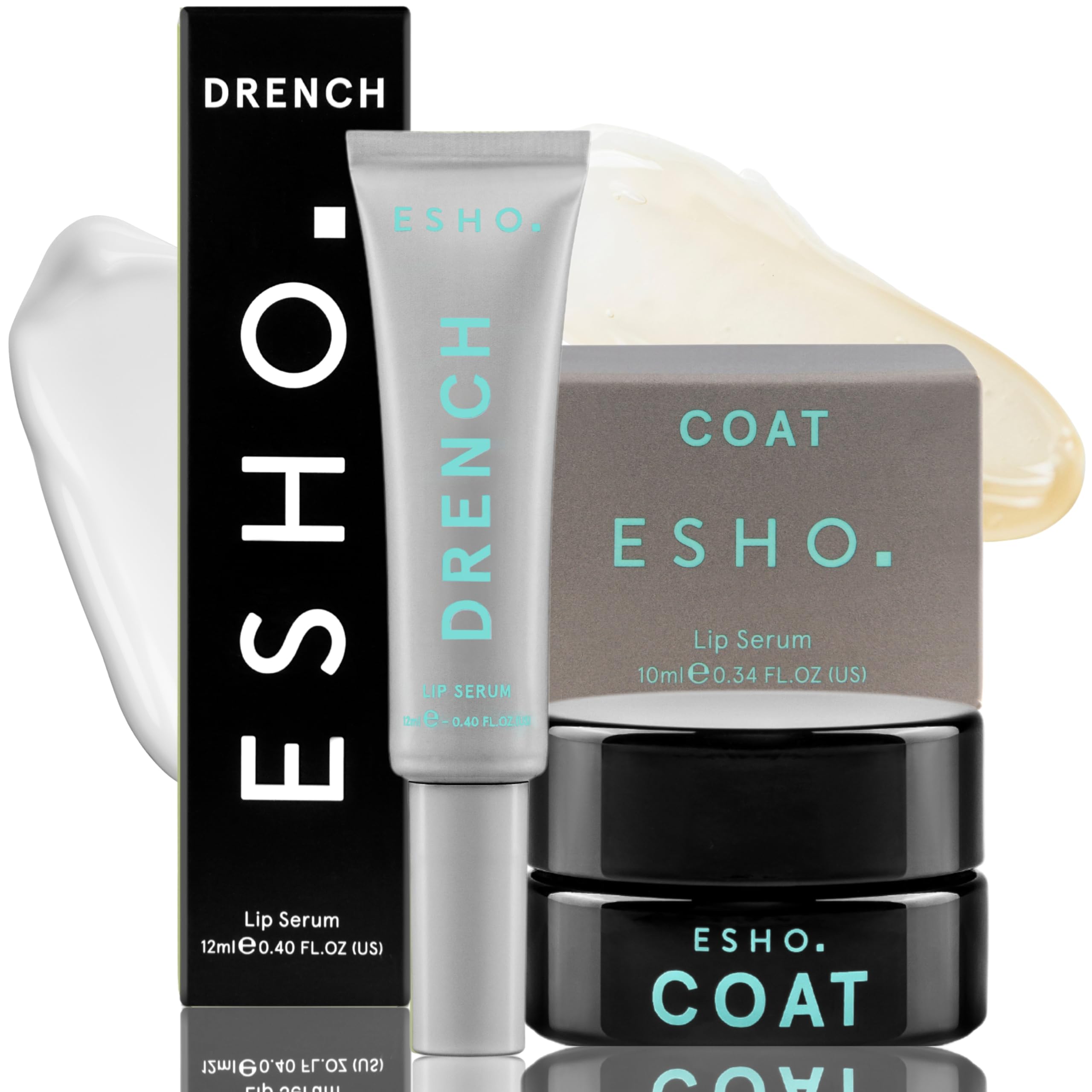 ESHO. Hydration Bundle - Drench & Coat - Lasting Hydration, Lightweight Formula, Natural Looking Instant Relief and Long-Lasting Protection for Plump and Youthful Lips