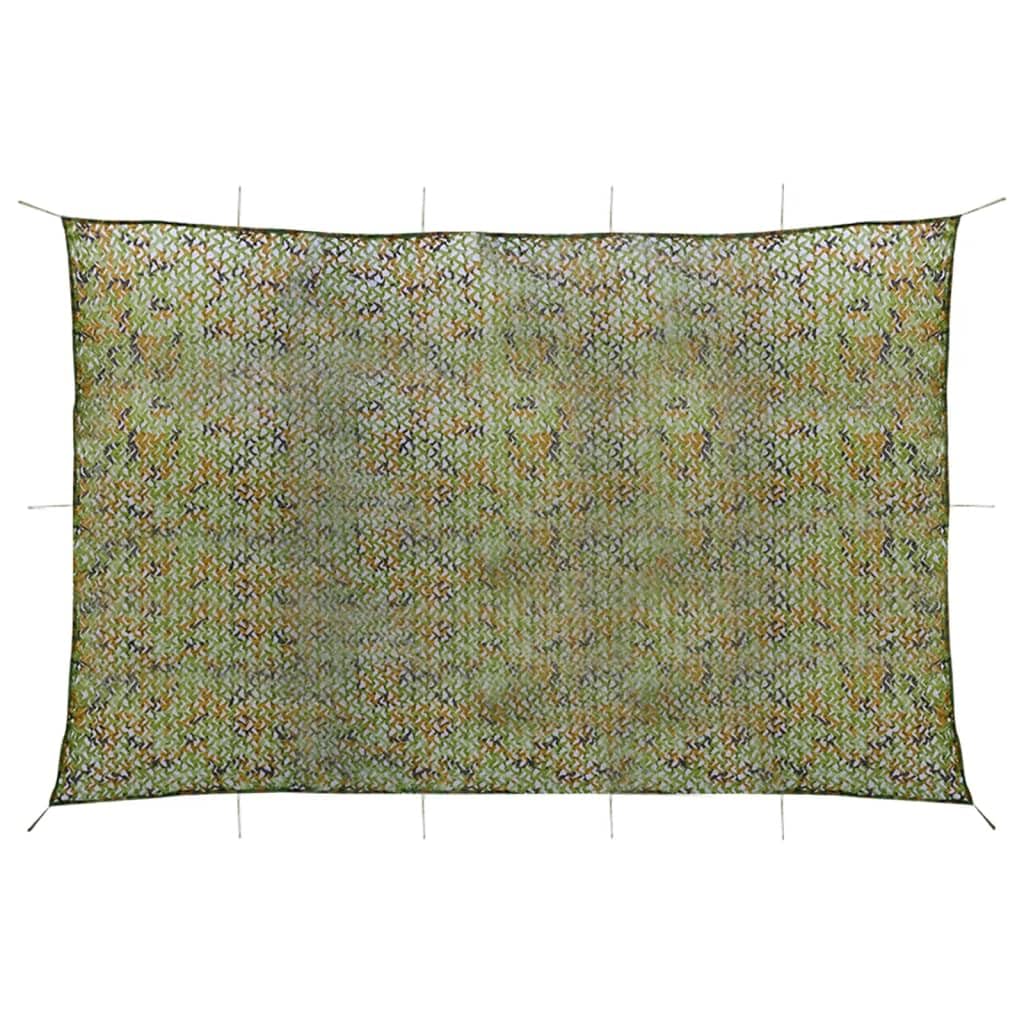 vidaXL Red de Camuflaje con Bolsa de Almacenamiento Acampar al Aire Libre Vehículos Observación de Aves Caza Pistolas Juego de Paintball Verde 6x7 m