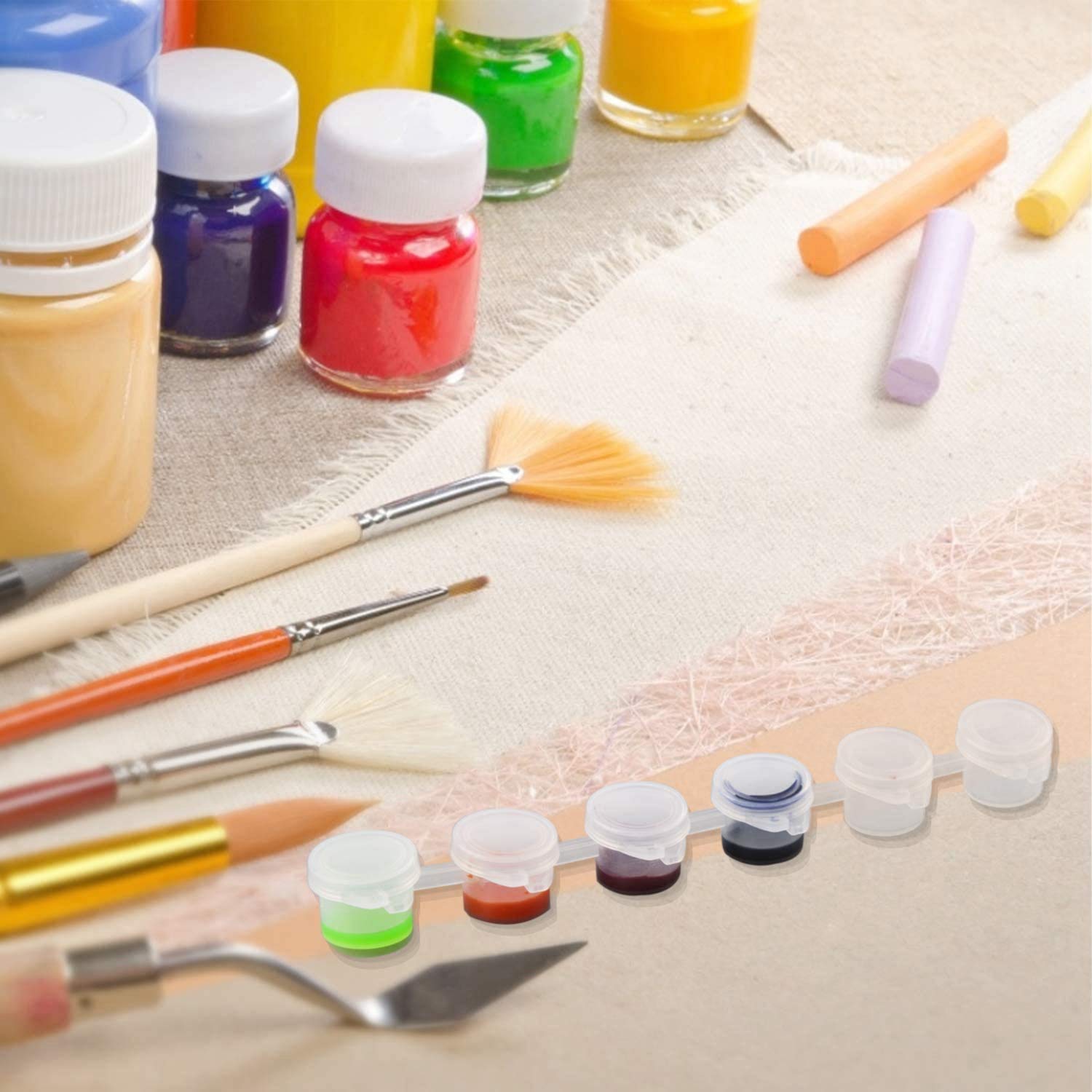 25 Strisce Di Mini Vasetti Trasparenti 150 Pezzi - Contenitori Di Stoccaggio Per Pittura, Craft E Forniture Scolastiche