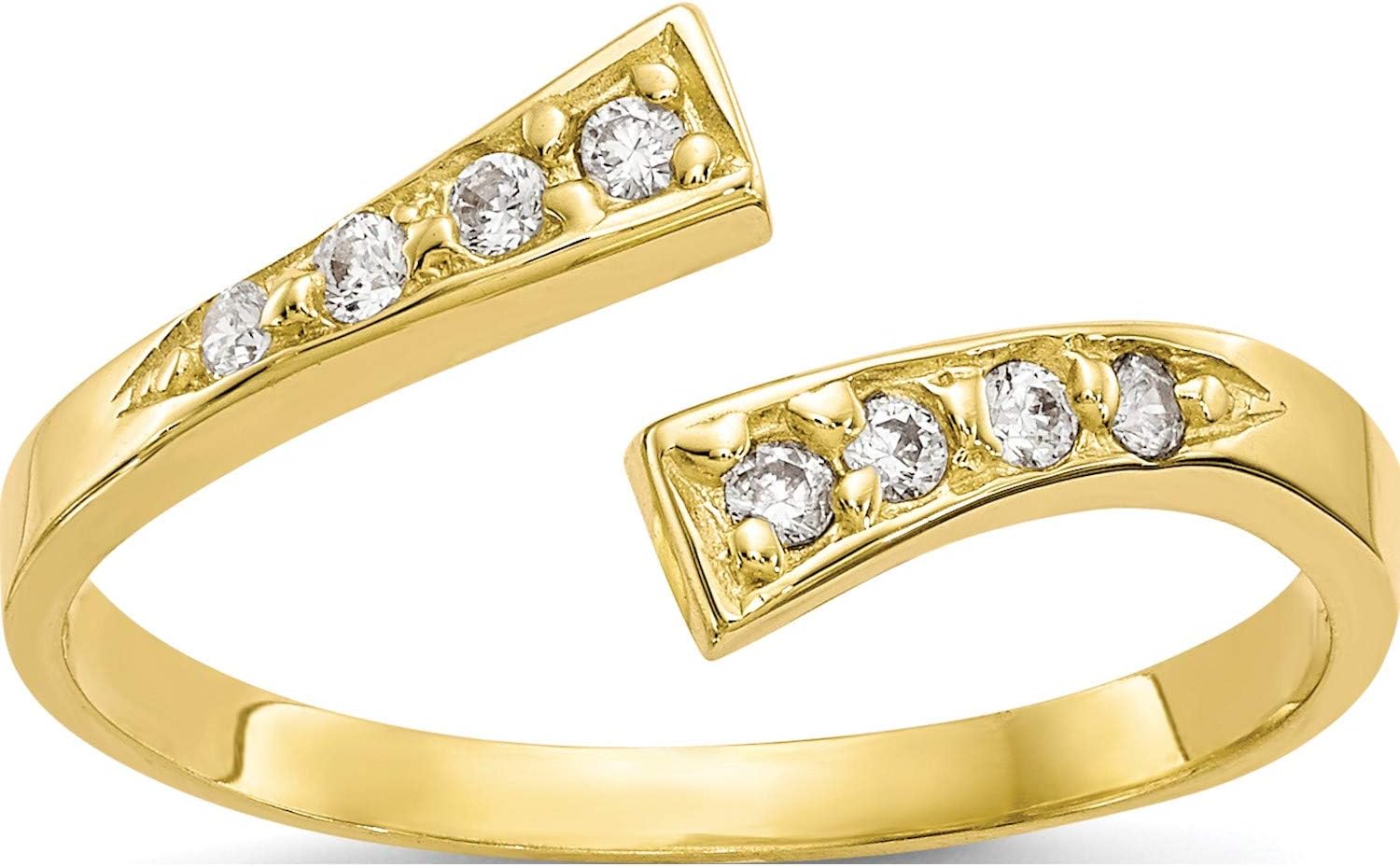 10K Yellow Gold Cz Toe Ring - Jewelry By Sweet Pea