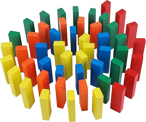 Miniatura 7 de GOTHINK Juego redondo de bloques de caída de torre colorida, 54 piezas coloridas para noche de juegos familiares, juego clásico, perfecto para