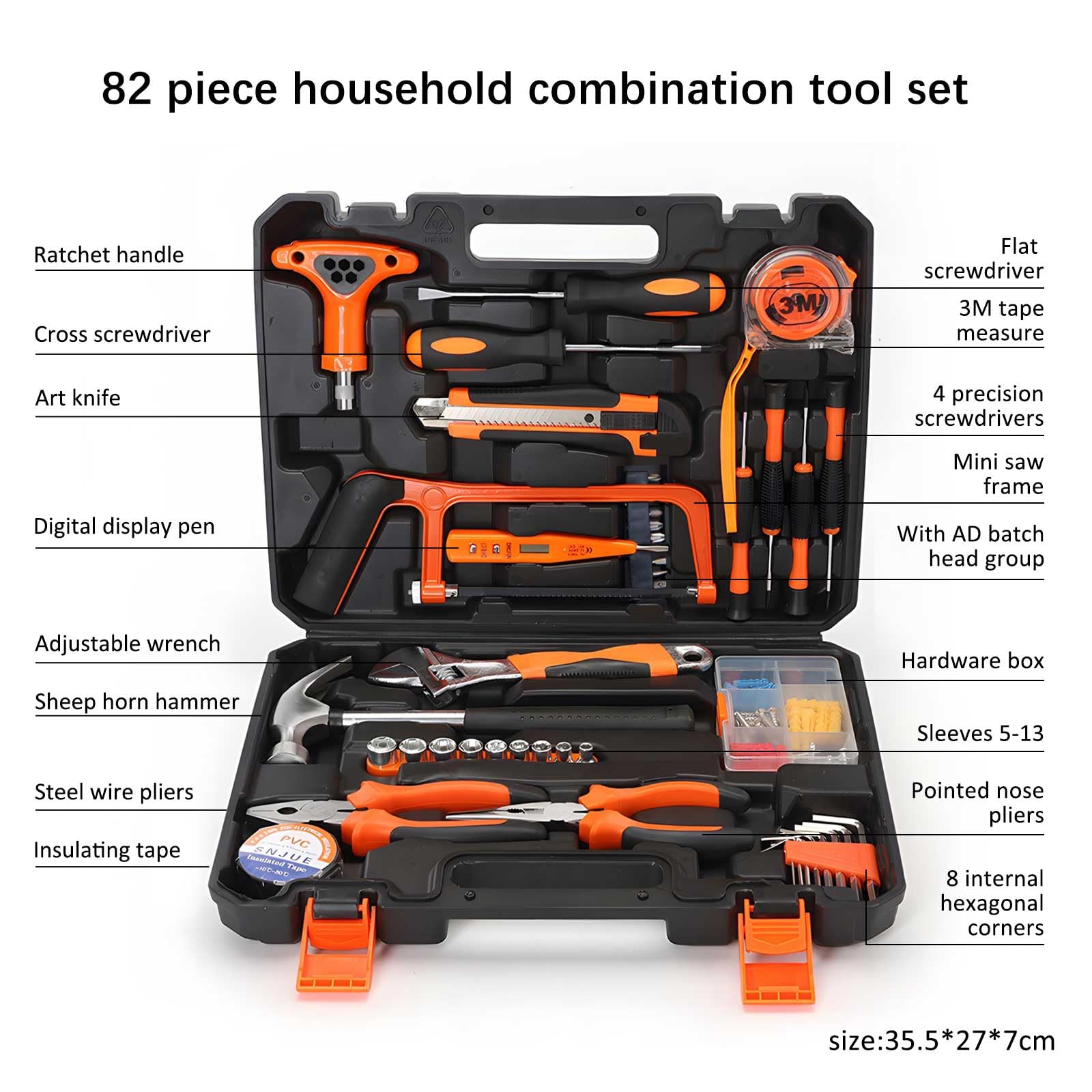 Amazon.com : SwellishColor 82-Piece Home Tool Kit: Complete Set of