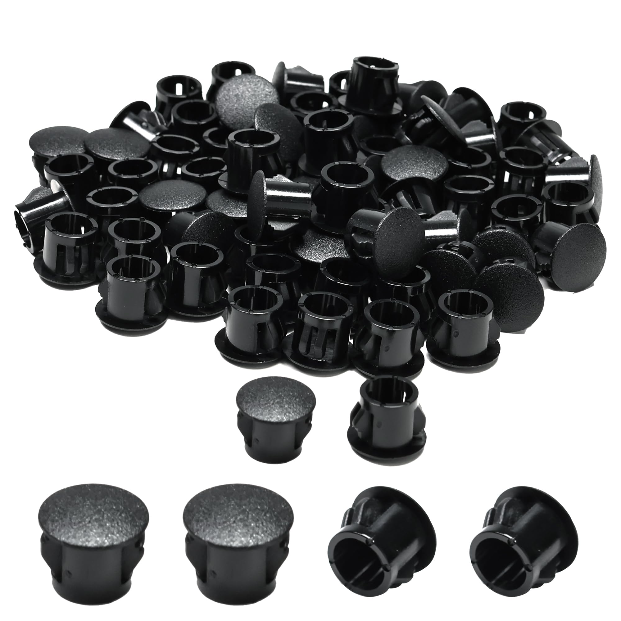 Plastic Hole Plugs, Snap Lock Panel Flush Door Screw Shelf, Round Drill Covers for Cabinets and Furniture